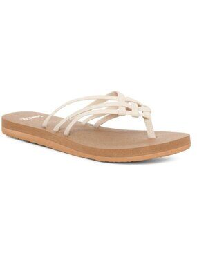 Sanuk Women's Yoga Sandy II Flip Flop - Tan / White